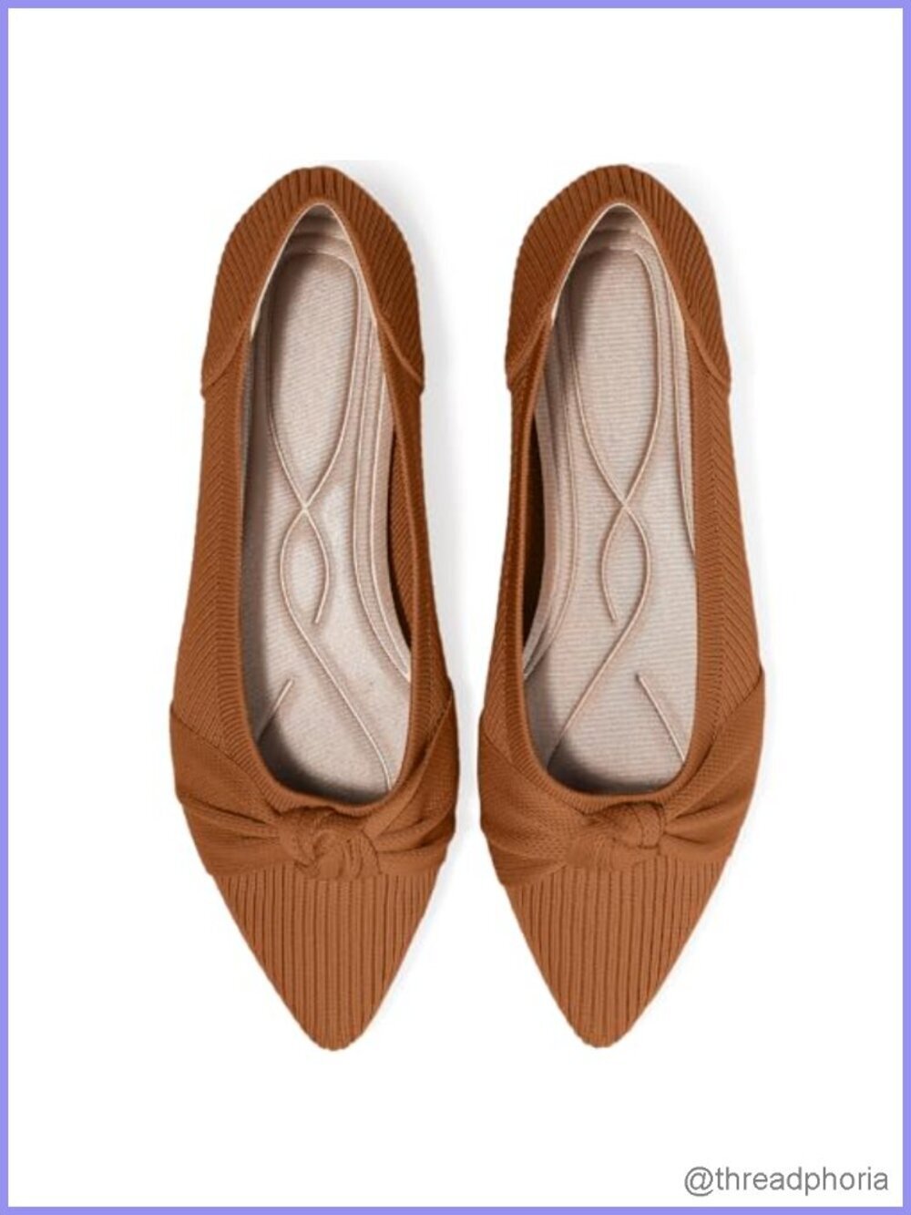 Womens Knit Ballet Flats Pointed Toe Slip-On Comfort Shoes Dressy Casual